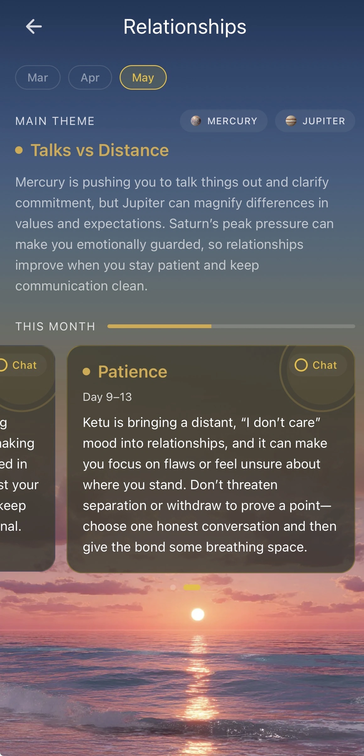 Nova Life Area detail — relationships, this month